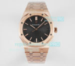 BF Factory Swiss Replica Audermars Piguet Royal Oak 15500 Rose Gold Black Dial Watch 41MM
